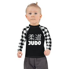 Signature Look: Houndstooth Girl's Long Sleeve Classic Judo BJJ Rash Guard Exclusive Girls Jiu-Jitsu Kids Long Sleeve Rash Guard