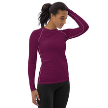 Simply Stylish: Women's Solid Color Long Sleeve Rash Guard - Tyrian Purple