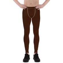 Sleek Silhouette: Men's Solid Color Yoga Pants Leggings - Chocolate Exclusive Leggings Mens Pants Solid Color trousers