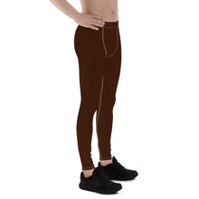 Sleek Silhouette: Men's Solid Color Yoga Pants Leggings - Chocolate
