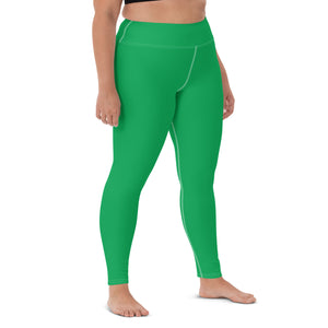 Sleek Silhouette: Women's Solid Color Yoga Pants Leggings - Jade
