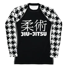 Sleek Sophistication: Women's Jiu-Jitsu Houndstooth BJJ Rash Guard Noir Exclusive Houndstooth Jiu-Jitsu Long Sleeve Rash Guard Womens