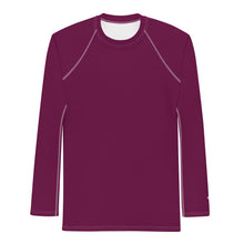 Sleek Sun Protection: Solid Color Rash Guard for Men - Tyrian Purple
