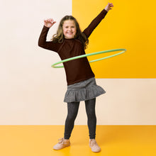Solid Color Rash Guard – Youth Girls Long Sleeve Training Top – Chocolate