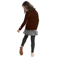 Solid Color Rash Guard – Youth Girls Long Sleeve Training Top – Chocolate