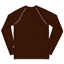 Solid Color Rash Guard – Youth Girls Long Sleeve Training Top – Chocolate