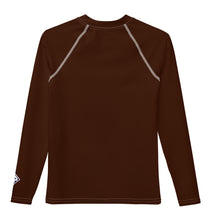 Solid Color Rash Guard – Youth Girls Long Sleeve Training Top – Chocolate