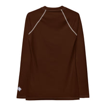 Sophisticated Sun Protection: Women's Solid Color Rash Guard - Chocolate