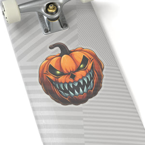Spooky and Striking: Scary Halloween Jack O Lantern Pumpkin Stickers - Soldier Complex