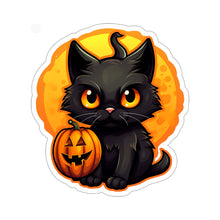 Spooky Black Cat and Pumpkin Halloween Stickers - Soldier Complex
