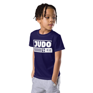 Sporty Essential: Boy's Short Sleeve Judo Rash Guard - Midnight Blue Boys Exclusive Judo Kids Rash Guard Short Sleeve