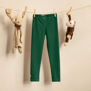 Sporty Staples: Boys' Solid Color Workout Leggings - Sherwood Forest