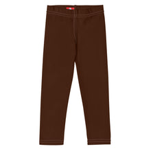 Sporty Staples: Solid Color Leggings for Active Girls - Chocolate Exclusive Girls Kids Leggings Solid Color