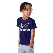 Sporty Style: Boy's Short Sleeve Classic Jiu-Jitsu Rash Guard - Midnight Blue Boys Exclusive Jiu-Jitsu Kids Rash Guard Short Sleeve