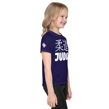 Sporty Style: Girl's Short Sleeve Classic Judo Rash Guard - Midnight Blue Exclusive Girls Judo Kids Rash Guard Short Sleeve