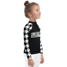 Sporty Style: Houndstooth Jiu-Jitsu Long Sleeve Rash Guard for Girls' BJJ Exclusive Girls Houndstooth Jiu-Jitsu Kids Long Sleeve Rash Guard