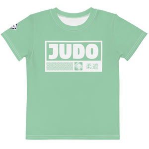 Sporty Sun Protection: Boy's Short Sleeve Judo Rash Guard - Vista Blue Boys Exclusive Judo Kids Rash Guard Short Sleeve