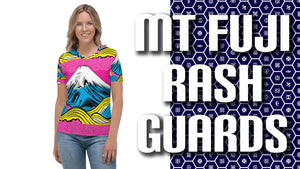 Stand Out in the Ring with Mt Fuji Pop Art Short Sleeve Rash Guards 002 - Soldier Complex