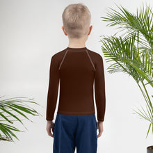 Street-Ready Shield: Long Sleeve Rash Guards for Kids Boys - Chocolate Boys Exclusive Kids Long Sleeve Solid Color