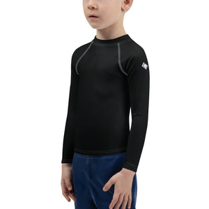 Street-Ready Style: Boys' Solid Color Rash Guards for Fun - Noir Boys Exclusive Kids Long Sleeve Rash Guard Solid Color