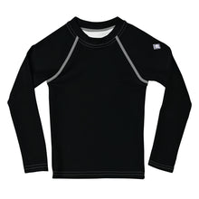 Street-Ready Style: Boys' Solid Color Rash Guards for Fun - Noir Boys Exclusive Kids Long Sleeve Rash Guard Solid Color