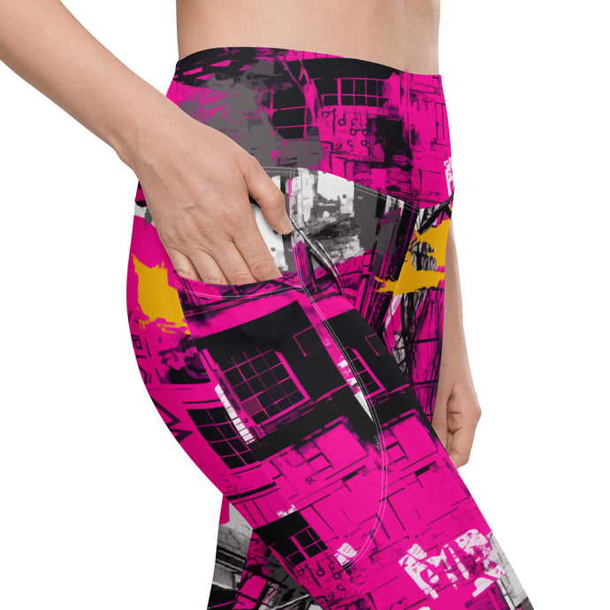 Streetwise Strides: Women's Running Leggings with Pockets - Urban Decay 002