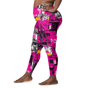 Streetwise Strides: Women's Running Leggings with Pockets - Urban Decay 002 Exclusive Leggings Pockets Running Tights Womens