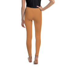 Stretchy & Durable Youth Girls Solid Color Leggings for Play & Sport - Raw Sienna