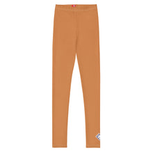 Stretchy & Durable Youth Girls Solid Color Leggings for Play & Sport - Raw Sienna