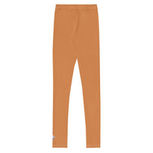 Stretchy & Durable Youth Girls Solid Color Leggings for Play & Sport - Raw Sienna