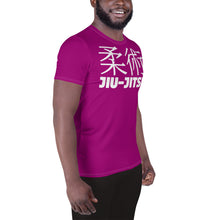 Stylish Men's Short Sleeve Jiu-Jitsu Rash Guard - Perfect for Practice - Vivid Purple