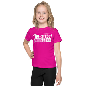 Stylish Protection: Girl's Short Sleeve Jiu-Jitsu Rash Guard - Hollywood Cerise Exclusive Girls Jiu-Jitsu Kids Rash Guard Short Sleeve