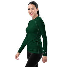 Stylish Shield: Women's Solid Color Rash Guard for Sun Protection - Sherwood Forest