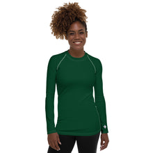 Stylish Shield: Women's Solid Color Rash Guard for Sun Protection - Sherwood Forest