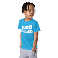 Summer Adventure: Boy's Short Sleeve Judo Rash Guard - Cyan Boys Exclusive Judo Kids Rash Guard Short Sleeve