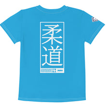 Summer Adventure: Boy's Short Sleeve Judo Rash Guard - Cyan Boys Exclusive Judo Kids Rash Guard Short Sleeve