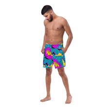 Summer Blossoms: Men's Dahlia Print 001 Swim Trunks Exclusive Mens Shorts Swimwear