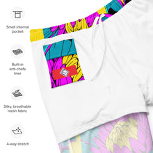 Summer Blossoms: Men's Dahlia Print 001 Swim Trunks Exclusive Mens Shorts Swimwear