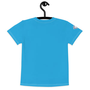 Summer Fun: Boy's Short Sleeve Classic Judo Rash Guard - Cyan Boys Exclusive Judo Kids Rash Guard Short Sleeve