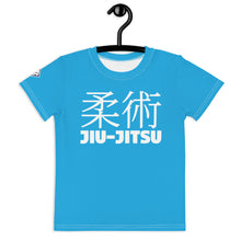 Summer Fun: Girl's Short Sleeve Classic Jiu-Jitsu Rash Guard - Cyan Exclusive Girls Jiu-Jitsu Kids Rash Guard Short Sleeve