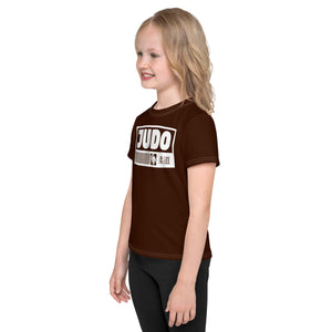 Summer Ready: Girl's Short Sleeve Judo Rash Guard - Chocolate Exclusive Girls Judo Kids Rash Guard Short Sleeve