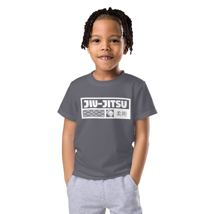 Summer Wardrobe Essential: Boy's Short Sleeve Jiu-Jitsu Rash Guard - Charcoal Boys Exclusive Jiu-Jitsu Kids Rash Guard Short Sleeve