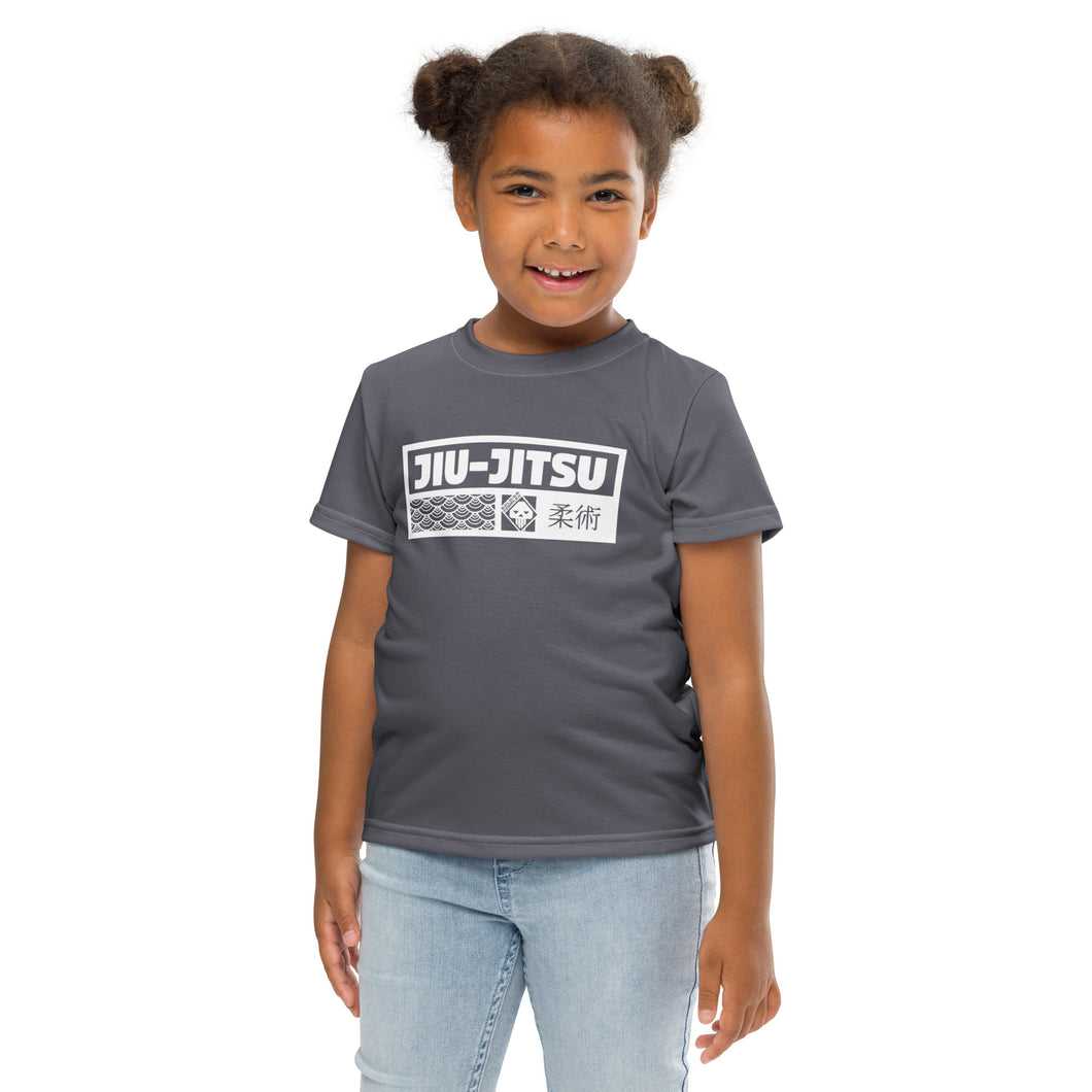 Summer Wardrobe Essential: Girl's Short Sleeve Jiu-Jitsu Rash Guard - Charcoal Exclusive Girls Jiu-Jitsu Kids Rash Guard Short Sleeve