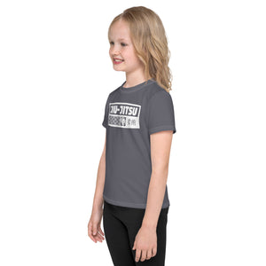 Summer Wardrobe Essential: Girl's Short Sleeve Jiu-Jitsu Rash Guard - Charcoal Exclusive Girls Jiu-Jitsu Kids Rash Guard Short Sleeve