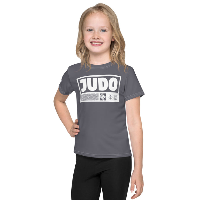 Summer Wardrobe Staple: Girl's Short Sleeve Judo Rash Guard - Charcoal Exclusive Girls Judo Kids Rash Guard Short Sleeve