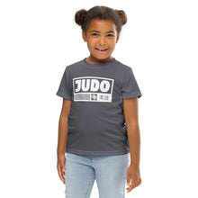Summer Wardrobe Staple: Girl's Short Sleeve Judo Rash Guard - Charcoal Exclusive Girls Judo Kids Rash Guard Short Sleeve