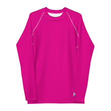 Sun-Ready Style: Men's Solid Color Long Sleeve Rash Guard - Hollywood Cerise Exclusive Long Sleeve Mens Rash Guard Solid Color Swimwear