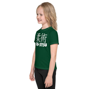 Sun-Safe Play: Girl's Short Sleeve Classic Jiu-Jitsu Rash Guard - Sherwood Forest Exclusive Girls Jiu-Jitsu Kids Rash Guard Short Sleeve