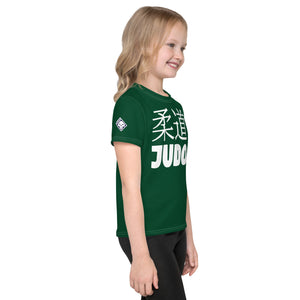 Sun-Safe Play: Girl's Short Sleeve Classic Judo Rash Guard - Sherwood Forest Exclusive Girls Judo Kids Rash Guard Short Sleeve