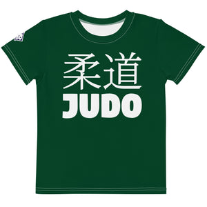 Sun-Safe Play: Girl's Short Sleeve Classic Judo Rash Guard - Sherwood Forest Exclusive Girls Judo Kids Rash Guard Short Sleeve